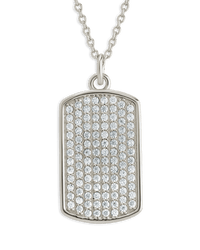 Pave CZ Rounded - edge Rectangle Pendant - Sterling Forever