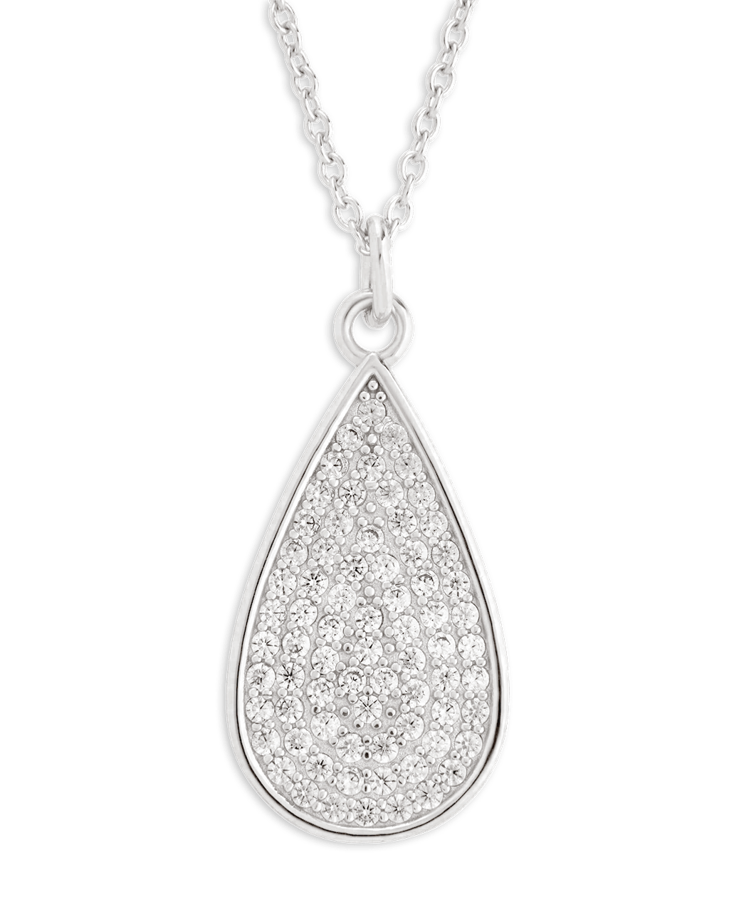 Pave CZ Tear Drop Pendant