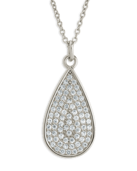 Pave CZ Tear Drop Pendant - Sterling Forever
