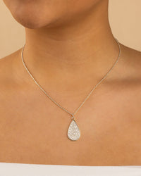 Pave CZ Tear Drop Pendant - Sterling Forever