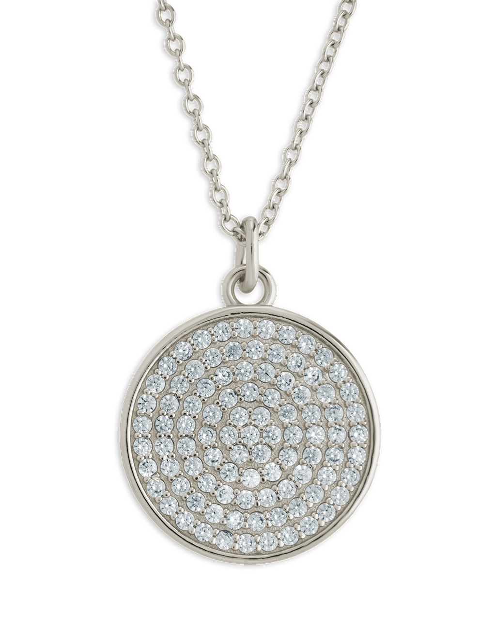 Pave CZ Circle Pendant
