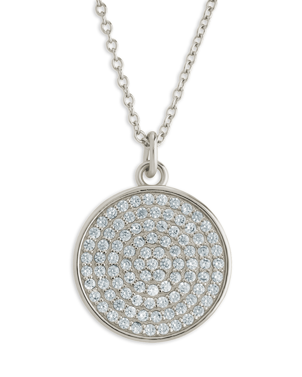 Pave CZ Circle Pendant - Sterling Forever