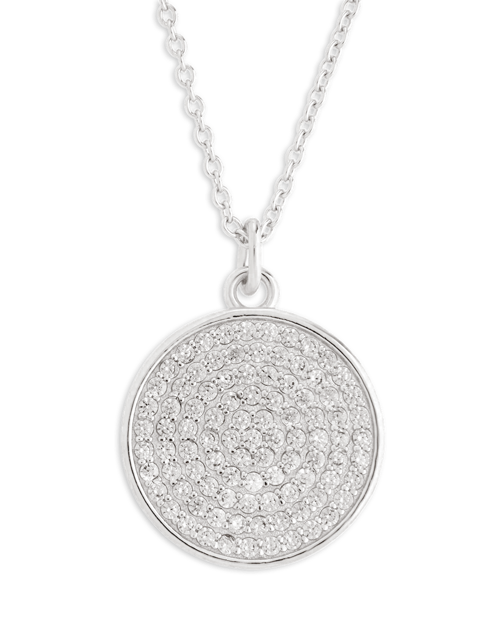 Pave CZ Circle Pendant