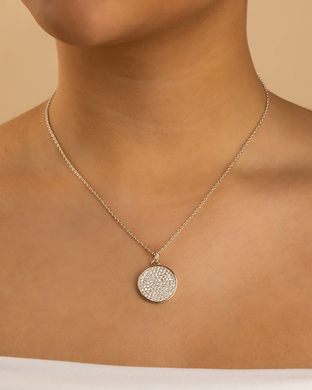 Pave CZ Circle Pendant - Sterling Forever