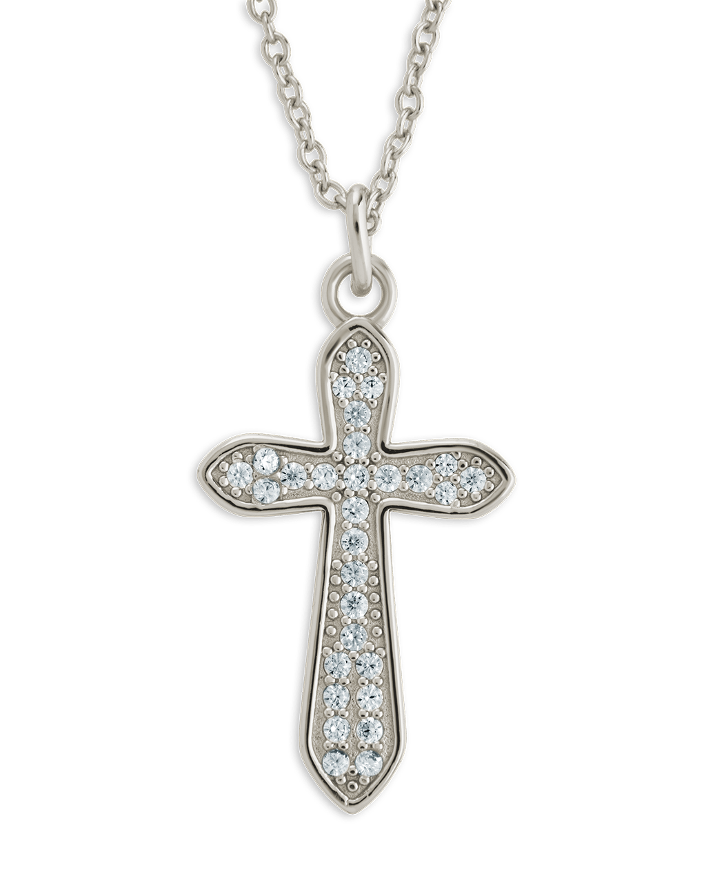 Pave CZ Cross Pendant - Sterling Forever
