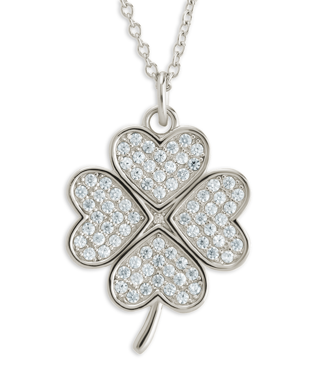 Pave CZ Shamrock Pendant