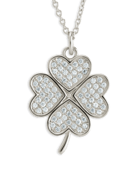 Pave CZ Shamrock Pendant - Sterling Forever