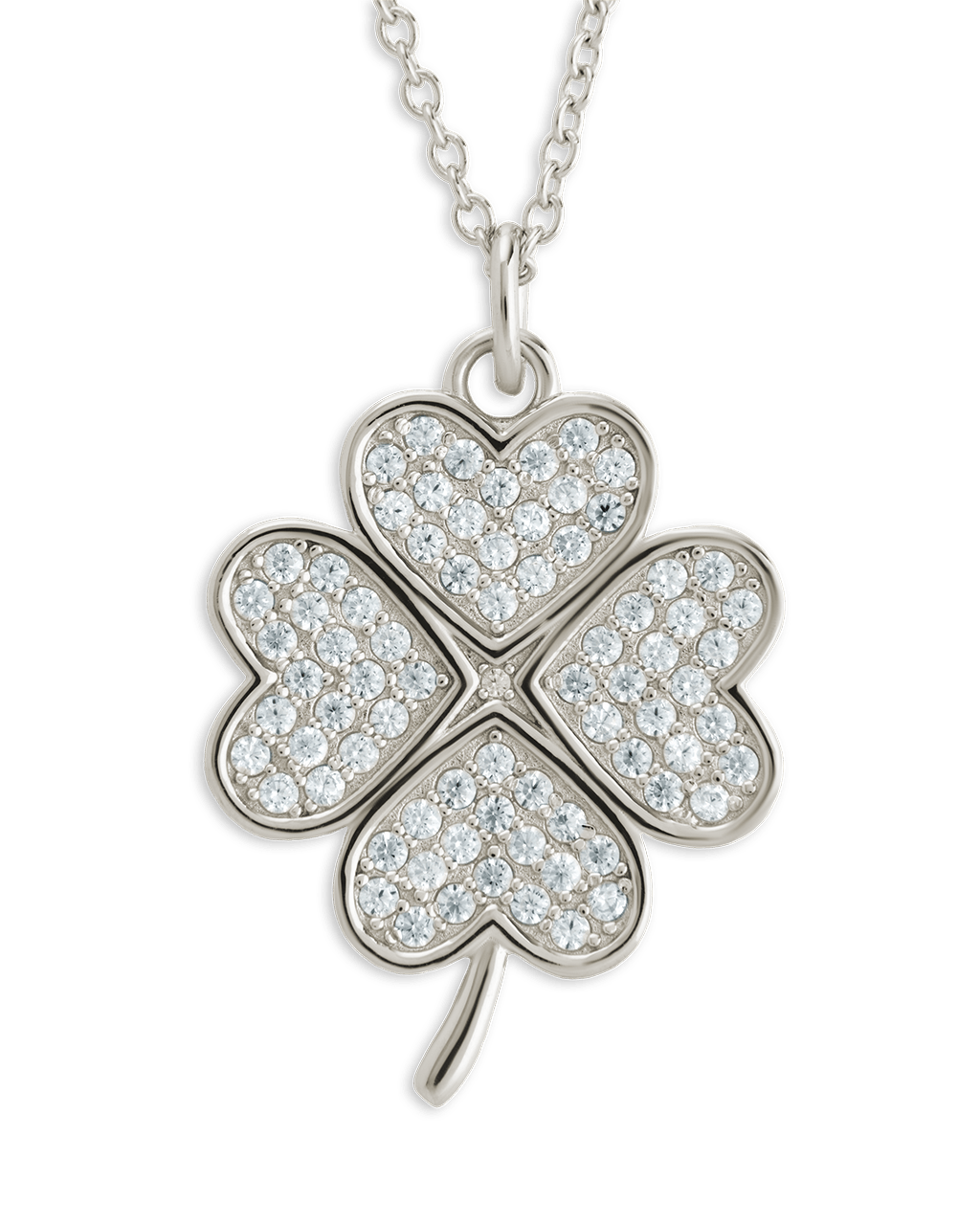 Pave CZ Shamrock Pendant - Sterling Forever