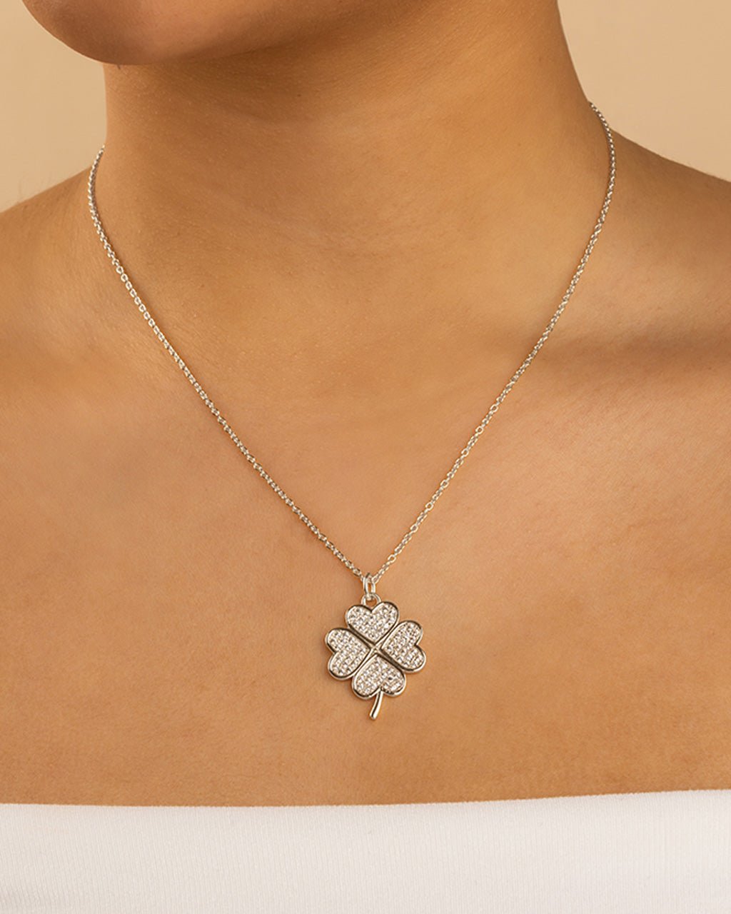 Pave CZ Shamrock Pendant - Sterling Forever