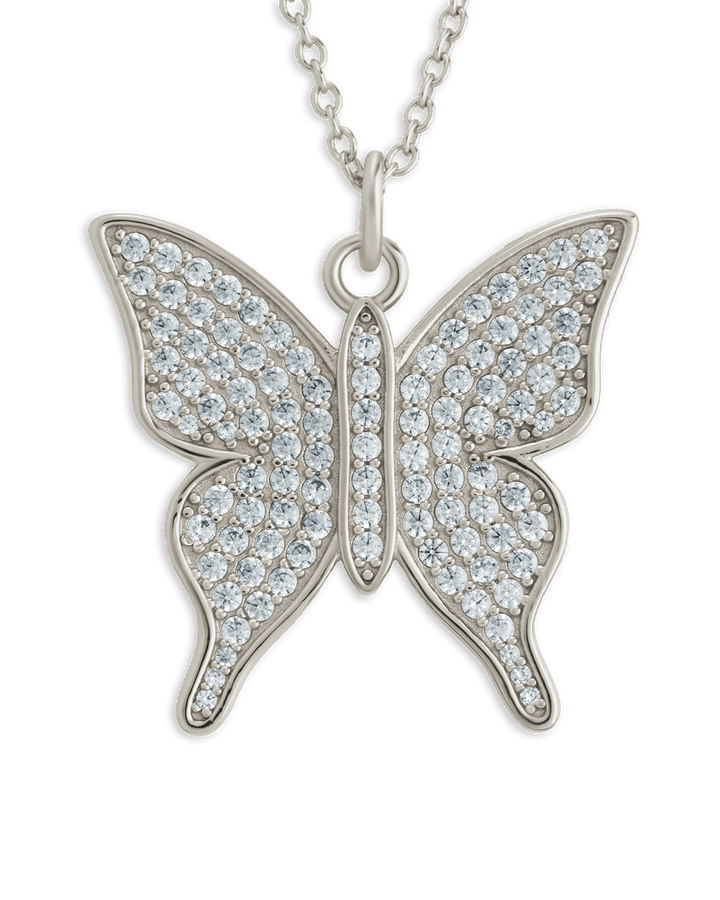 Pave CZ Butterfly Pendant