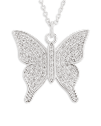 Pave CZ Butterfly Pendant