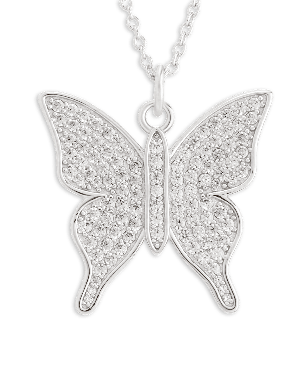 Pave CZ Butterfly Pendant