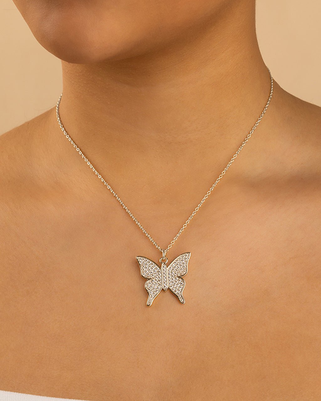 Pave CZ Butterfly Pendant - Sterling Forever