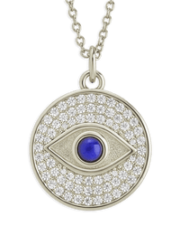Pave CZ Evil Eye Pendant - Sterling Forever