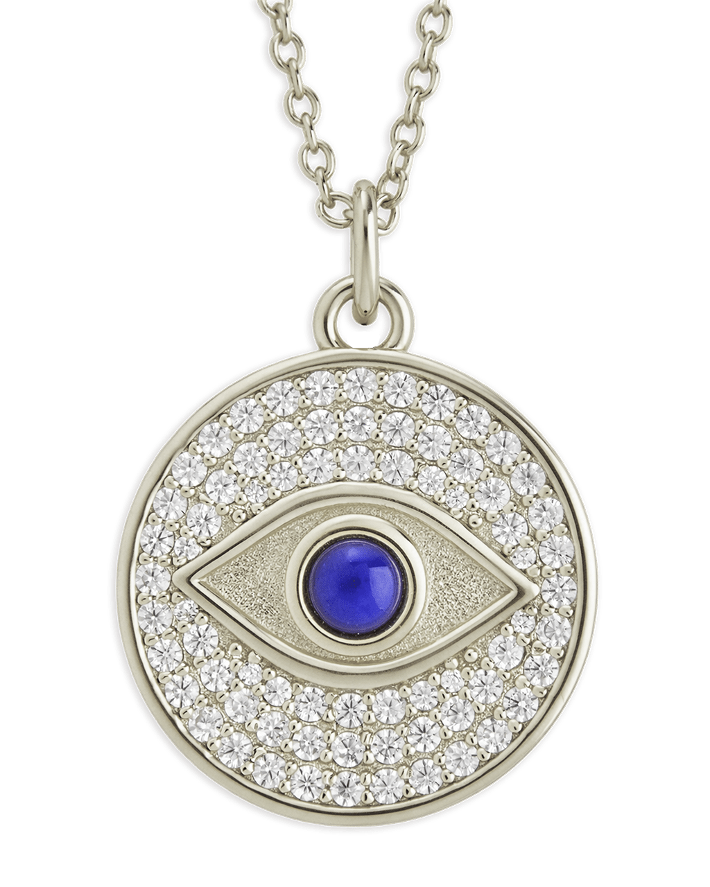 Pave CZ Evil Eye Pendant - Sterling Forever