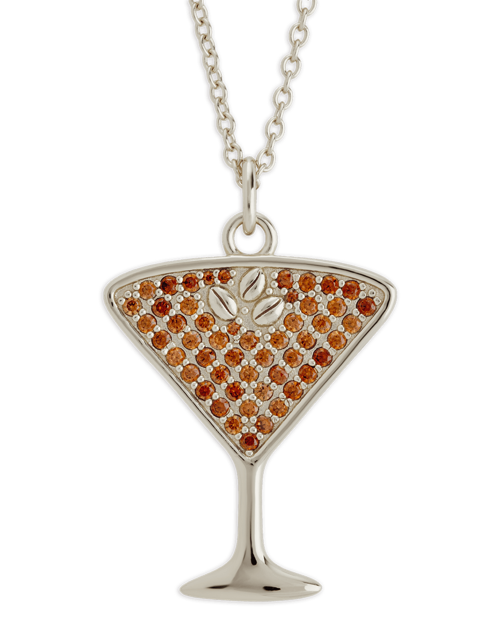 Pave CZ Espresso Martini Pendant - Sterling Forever