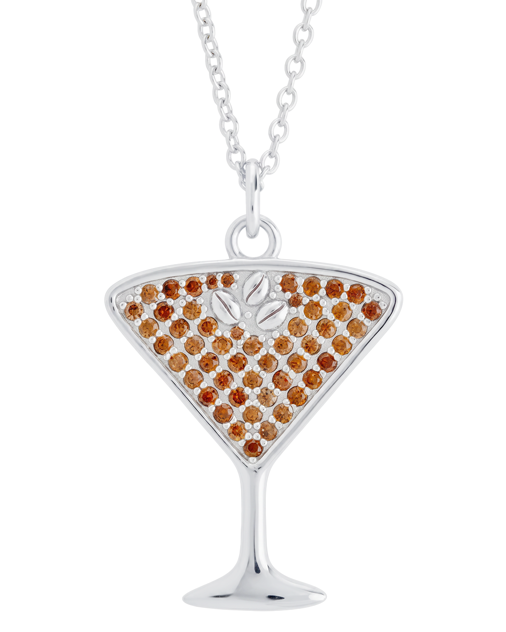 Pave CZ Espresso Martini Pendant