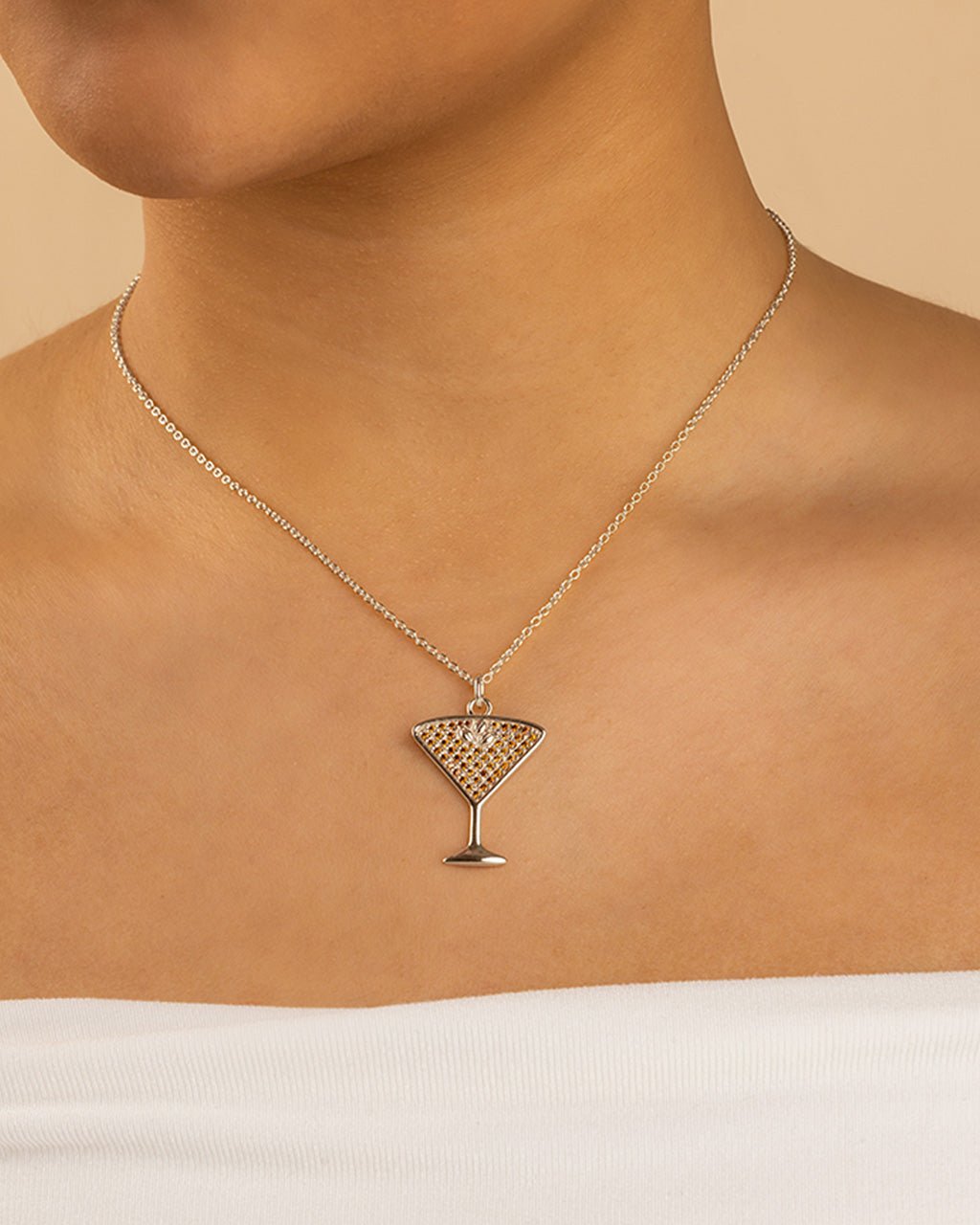 Pave CZ Espresso Martini Pendant - Sterling Forever