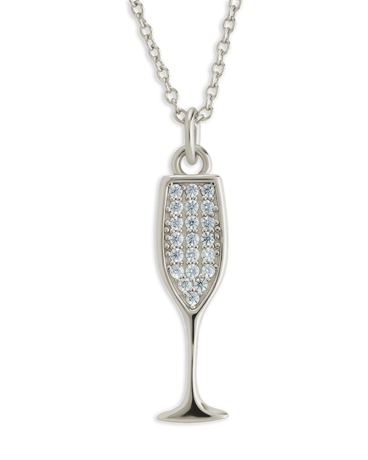Pave CZ Champange Flute Pendant