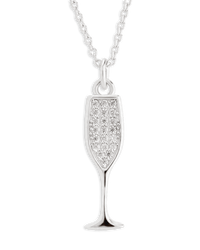 Pave CZ Champagne Flute Pendant
