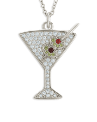 Pave CZ Dirty Martini Pendant - Sterling Forever