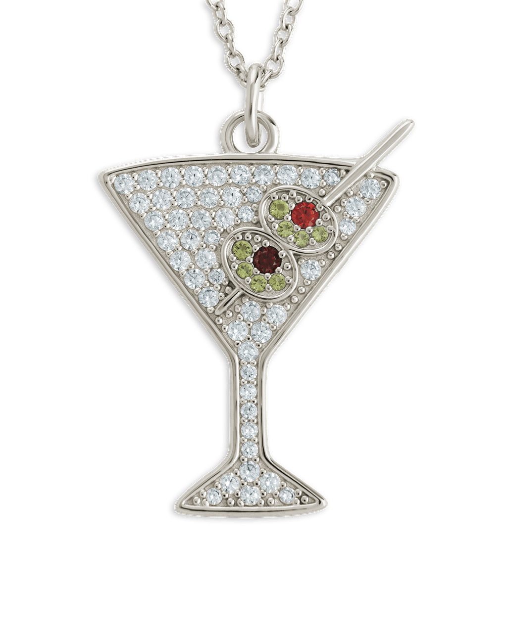 Pave CZ Dirty Martini Pendant - Sterling Forever