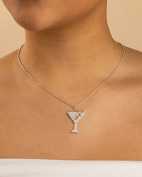 Pave CZ Dirty Martini Pendant - Sterling Forever