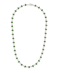 Emerald Pear & Round Cut Bezel CZ Tennis Necklace - Sterling Forever