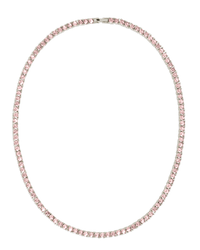Lila Pink CZ Tennis Necklace