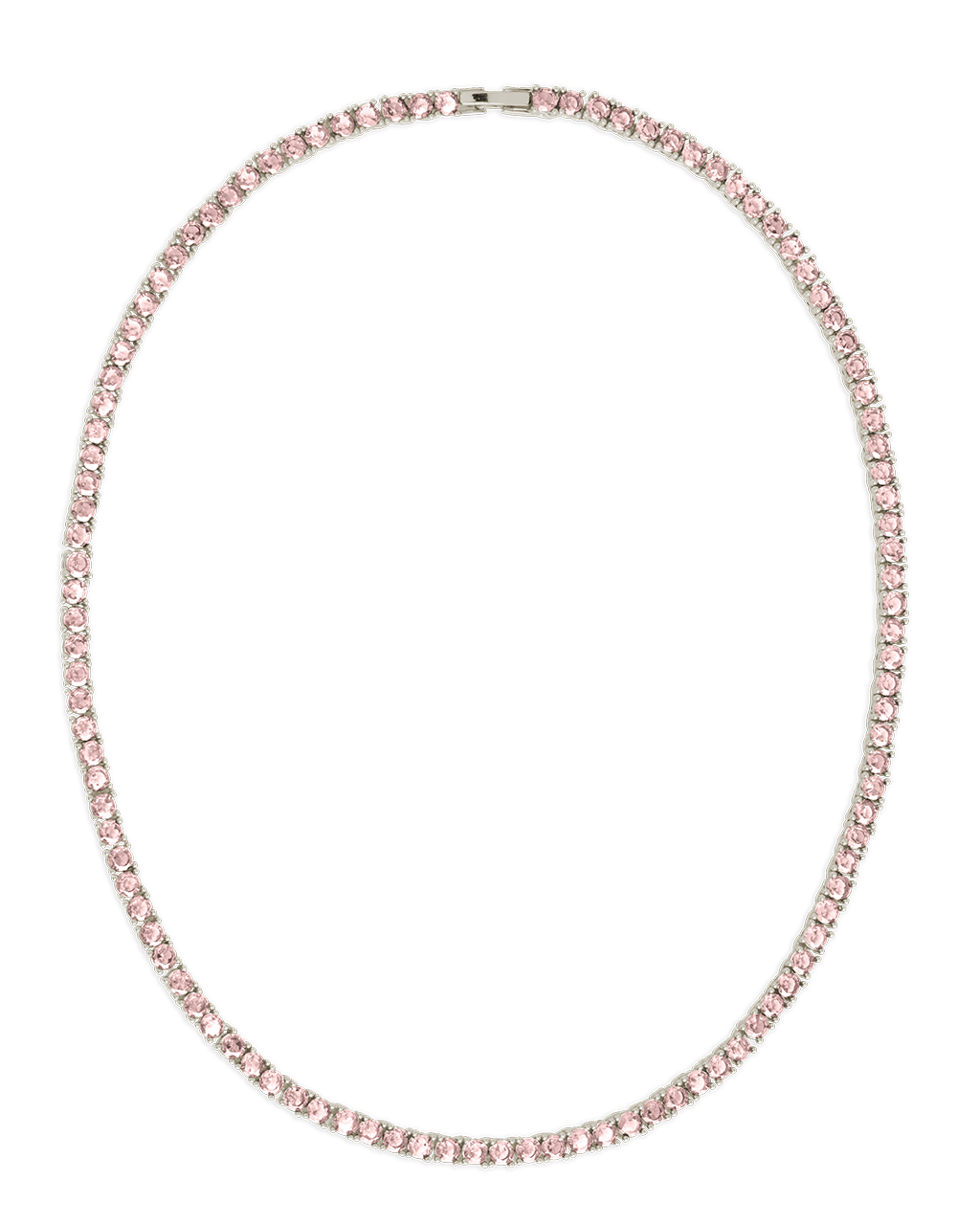 Lila Pink CZ Tennis Necklace