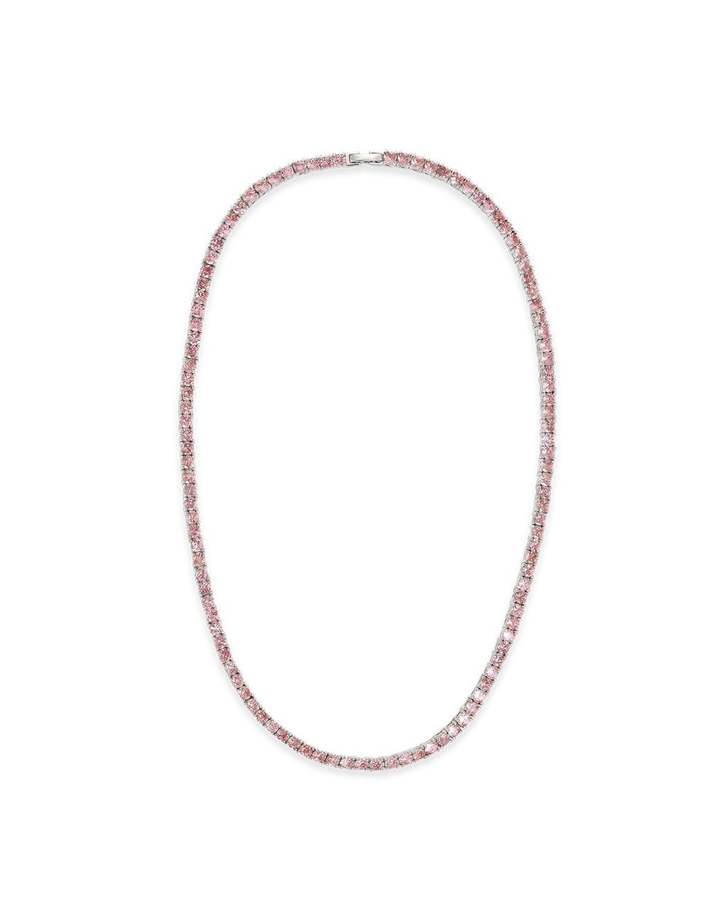 Lila Pink CZ Tennis Necklace