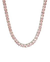 Lila Pink CZ Tennis Necklace