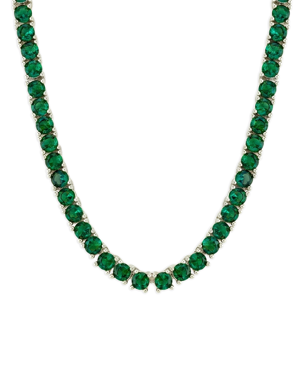 Laurie Emerald CZ Tennis Necklace