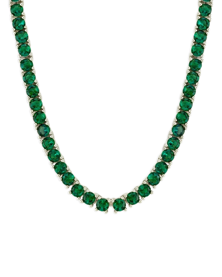 Laurie Emerald CZ Tennis Necklace