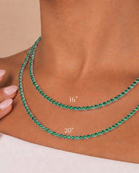 Laurie Emerald CZ Tennis Necklace