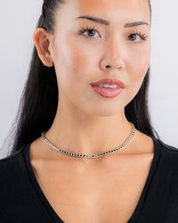 Helene Bezel Black CZ Tennis Necklace