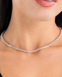 Helene Bezel Light Pink CZ Tennis Necklace
