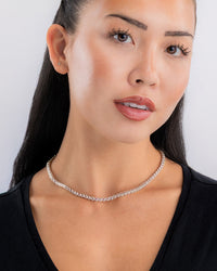 Helene Bezel Light Pink CZ Tennis Necklace