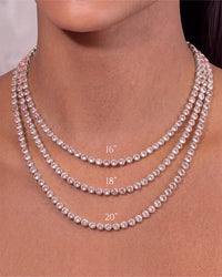 Helene Bezel Light Pink CZ Tennis Necklace