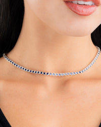 Helene Bezel Sapphire CZ Tennis Necklace