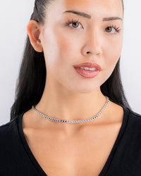 Helene Bezel Sapphire CZ Tennis Necklace