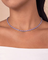 Cecil Amethyst CZ Tennis Necklace