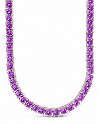 Cecil Amethyst CZ Tennis Necklace