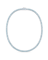 Cecil Aquamarine CZ Tennis Necklace