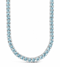 Cecil Aquamarine CZ Tennis Necklace