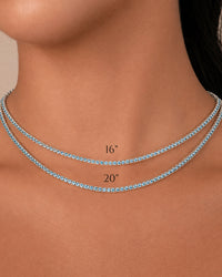 Cecil Aquamarine CZ Tennis Necklace