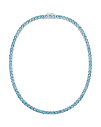 Cecil Aquamarine CZ Tennis Necklace
