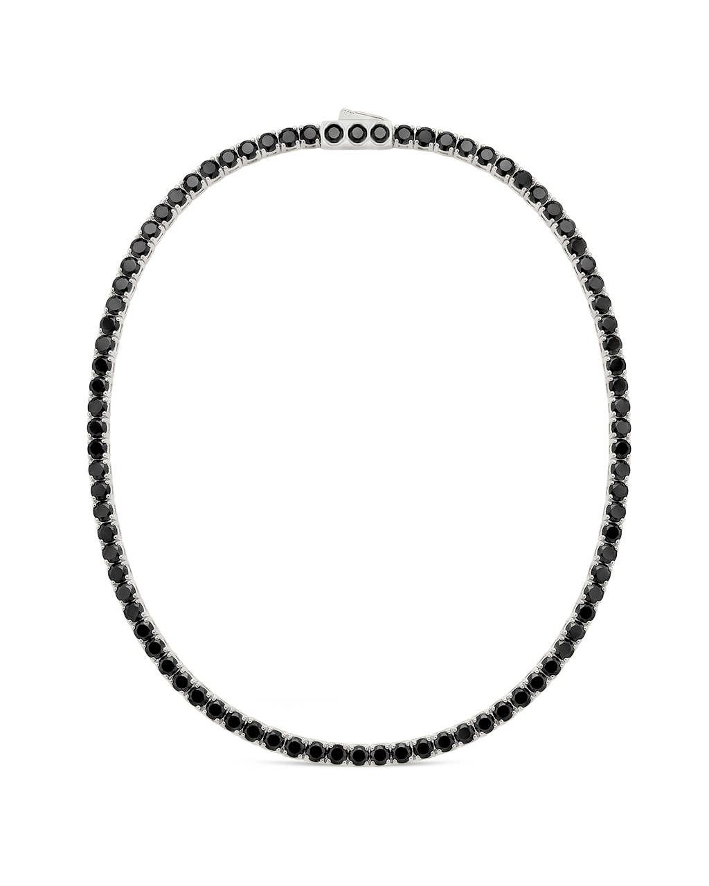 Cecil Black CZ Tennis Necklace
