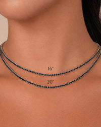 Cecil Black CZ Tennis Necklace