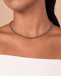 Cecil Chocolate CZ Tennis Necklace